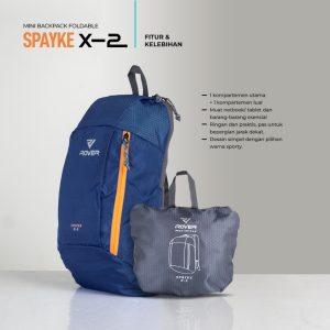 ROVER - SPAYKE X-2 Backpack Lipat Tas Ransel Punggung Bahu Foldable Pria Wanita Unisex