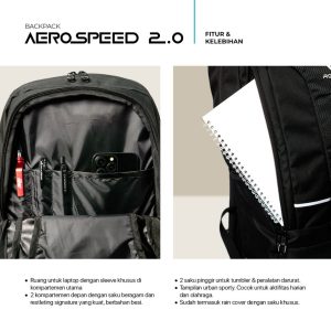 Alternative view of ROVER - AEROSPEED Backpack 20 Liter Tas Ransel Punggung Pria Kerja Kuliah Kuat Aman Urban Sporty