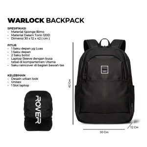 Alternative view of ROVER - WARLOCK6209 Tas Ransel Pria Wanita Laptop 15 Inch | Tas Sekolah Kuliah Kerja Travel Backpack