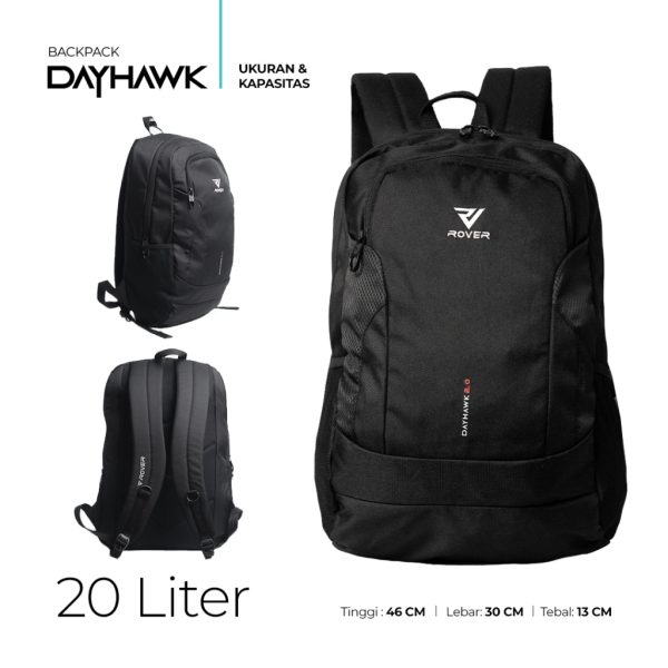 ROVER - DAYHAWK Backpack 20 Liter Tas Ransel Punggung Pria Kerja Kuliah Kuat Aman Urban Sporty