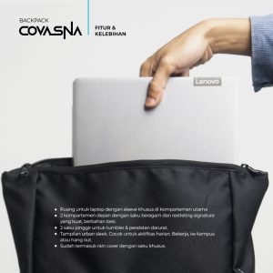 Alternative view of ROVER - COVASNA Backpack 15 Liter Tas Ransel Punggung Pria Kerja Kuliah Kuat Aman Urban Sporty