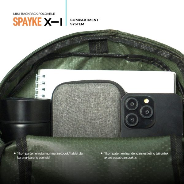 ROVER - SPAYKE X-1 Backpack Lipat Tas Ransel Punggung Bahu Foldable Pria Wanita Unisex - Image 3