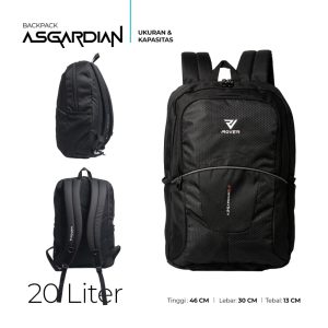 ROVER - ASGARDIAN Backpack 20 Liter Tas Ransel Punggung Pria Kerja Kuliah Kuat Aman Urban Sporty