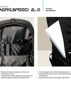 Alternative view of ROVER - AEROSPEED Backpack 20 Liter Tas Ransel Punggung Pria Kerja Kuliah Kuat Aman Urban Sporty