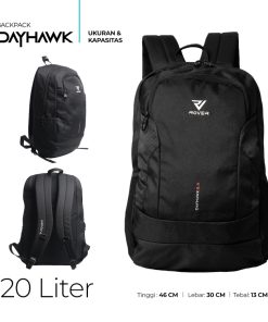 ROVER - DAYHAWK Backpack 20 Liter Tas Ransel Punggung Pria Kerja Kuliah Kuat Aman Urban Sporty